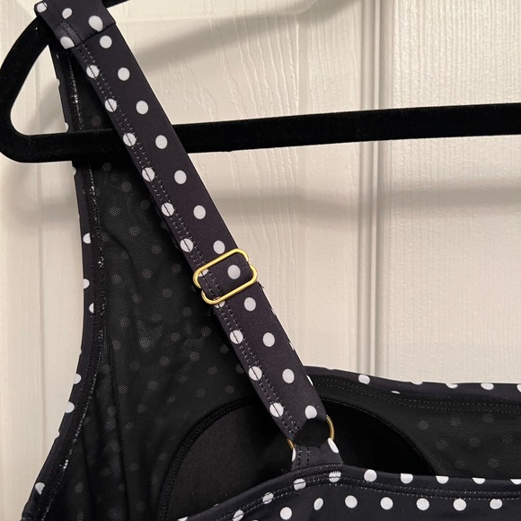 NWT Swimsuits for All Ladies Sz 16 Squareneck Black & White Polka Dot Swimdress - Picture 5 of 16